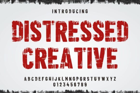 Distressed Creative: A Gritty, Textured Display Font for Handmade Makers