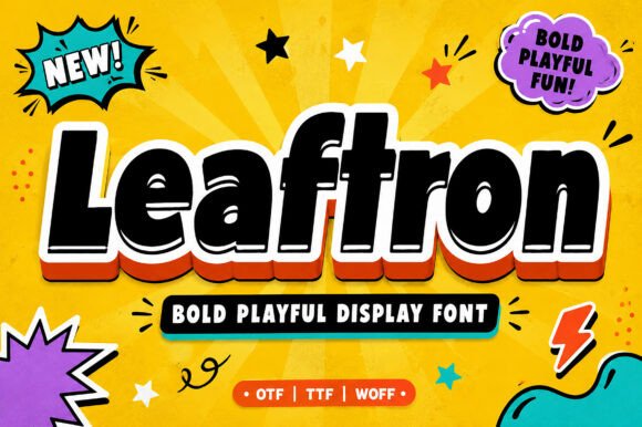 Leaftron: A Playful Display Font for Bold Digital Branding