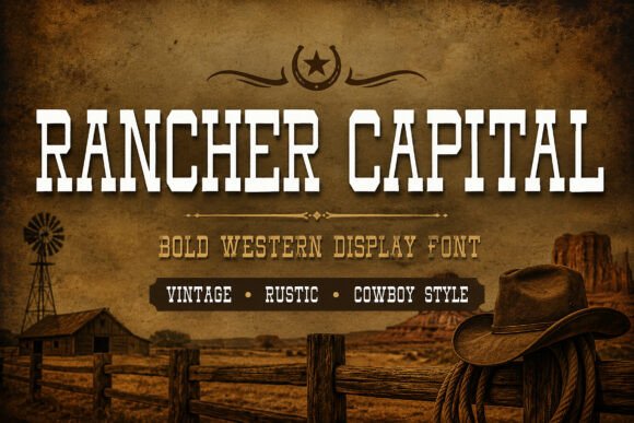 Rancher Capital: A Bold Display Font for Western-Inspired Digital Brands