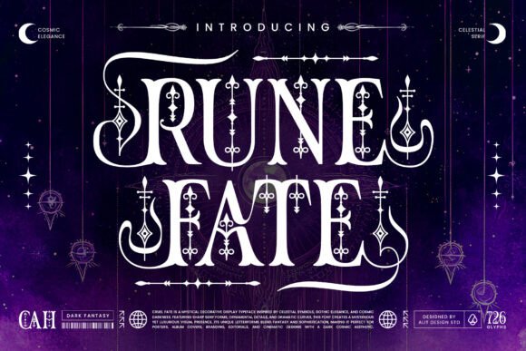 Rune Fate Typeface: Mystical Display Font for Brands
