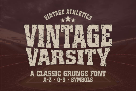 Vintage Varsity Font: A Distressed Athletic Display Typeface